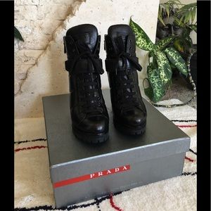 Authentic Prada combat nappa sport1 Nero boots
